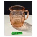 Pink Depression Pitcher - 'Open Rose'