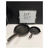 (2) Cast Iron Pans