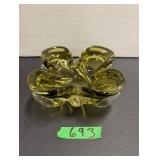 Smokey Green Chalet Style Art Glass