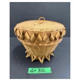 Native Curled Footed Lidded Basket