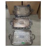 (3) Silverplate Trays