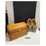 Wooden Chest & Wooden Shoes