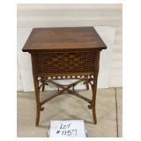Antique Wicker Sewing Table