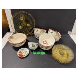 Royal Norfolk Bowls & Yellow Depression Plates