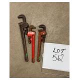 (3) Pipe Wrenches