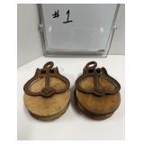 (2) Smarts Brockville Wooden Pulleys - 6' Diam.