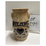 Stoneware Crock - 'Welcome To Our Home'
