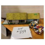Tin Litho Ranch Style Dollhouse & Lego