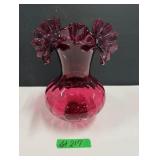 Cranberry Glass Vase