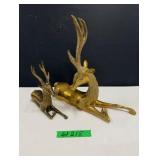 (2) Brass Deer Figurines