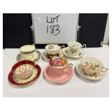(6) Tea Cups - Aynsley, Paragon, Royal Albert