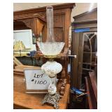 Hand Painted Milk Glass Parlor Lamp