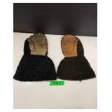 Vintage Sheep Skin & Leather Mitts