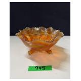 Fenton Stag & Holly Carnival Glass Bowl