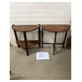 (2) Half Moon Side Tables