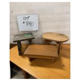 (3) Small Wooden Foot Stools