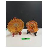 (2) Marigold Carnival Glass Bowls