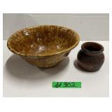 Bennington Bowl & Redware Pot