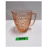 Pink Depression Pitcher - 'Buttons & Bows'