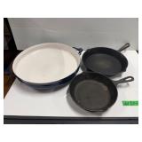 Dansk Paella Pan & (2) Cast Iron Pans
