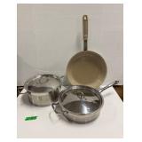 (2) Lagostina Pots (1) Paderno Fry Pan