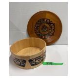 Thunderbird & Whale Wooden Plate & Native Bowl