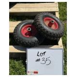 (2) Unused 4.10/3.50 Wheelbarrow Tires