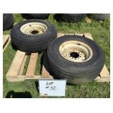 (2) Used 11L-15 Tires On 6 Bolt Rims