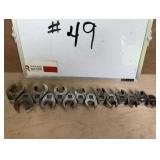(14) Snap-On 3/8' Drive Crow Foot Wrench Set
