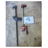 (1) 24' 'Bessey' Clamp (1) 36' 'Irwin' Clamp