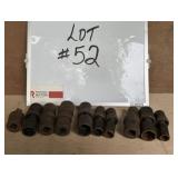 (9) Snap-On 1/2' Drive Swivel Impact Sockets