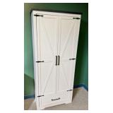 4-Shelf Farmhouse Storage Cabinet w/Drawer