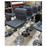 Qty (4) Black Cushioned/Metal Adjustable Bar Stool