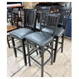 Qty (4) Misc. Wood/Cushioned Stools