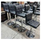 Qty (4) Black Cushioned/Metal Adjustable Bar Stool