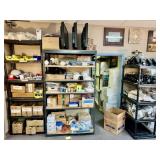Contents of (3) Shelving Units in Laundry Area Inc