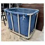 Blue Wheeled Laundry Cart 3'L x 2'W