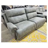 Dual Reclining Gray Microfiber Loveseat
