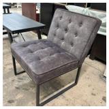 Grey Tufted Upholstered Accent Chair