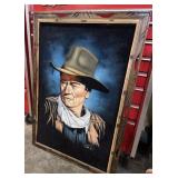Framed Velvet Canvas John Wayne Painting