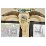 Painted Steer Skull, Signed '94 Yuli Rulin