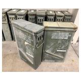 Qty (2) U.S. Military Green Metal Ammunition Cans