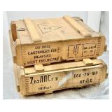 Qty (2) Stackable Wood Military Ammo Crates