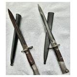 Qty (2) Yugo Mauser Bayonets with Scabbards