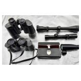 Misc Scope Lot, Includes Tasco Rifle Scope, (2) Bi