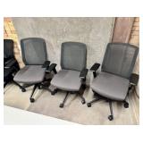 Qty (3) Donati Graphite Mesh Harbor Grey Swivel Ch