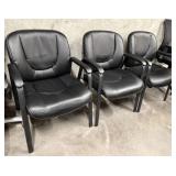 Qty (3) Black Vinyl Guest Chairs