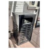 Dark Metal Waste Receptacle