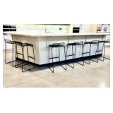 Qty (9) Hay Hee Black Wire Stools
