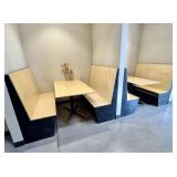 Qty (3) Custom Highback Wood/Metal Booth Table Set